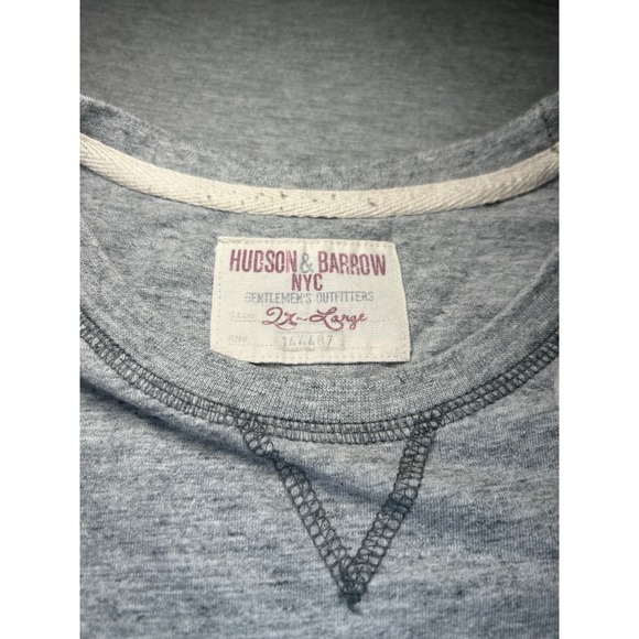 HUDSON & BARROW NYC Menswear Inspired Grey V Neck T Shirt 2XL - Picture 4 of 9